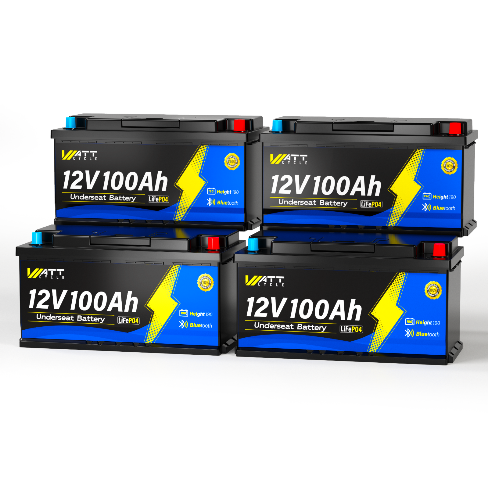 ⭐【ABA Sponsorship Battery】WattCycle 12V 100Ah Group 24 LiFePO4 Battery with Bluetooth for Trolling Motors