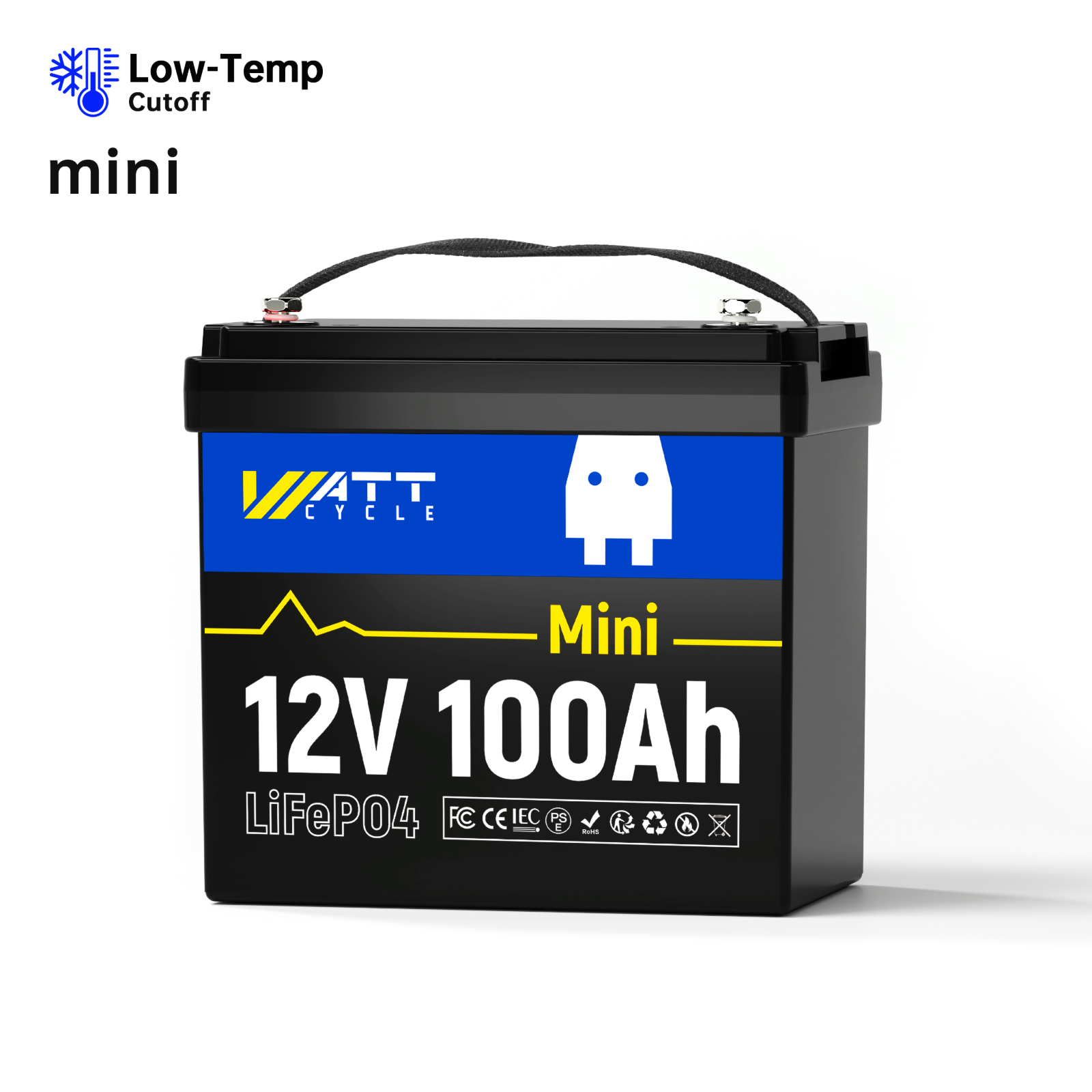 WattCycle 12V 100Ah Mini LiFePO4 Battery