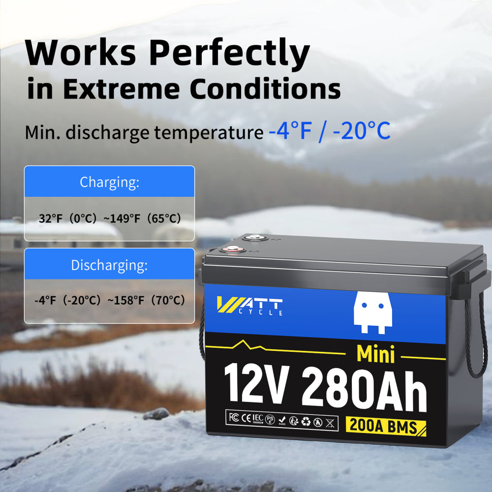 【Free Charger】48V 280Ah Mini LiFePO4 Battery Set