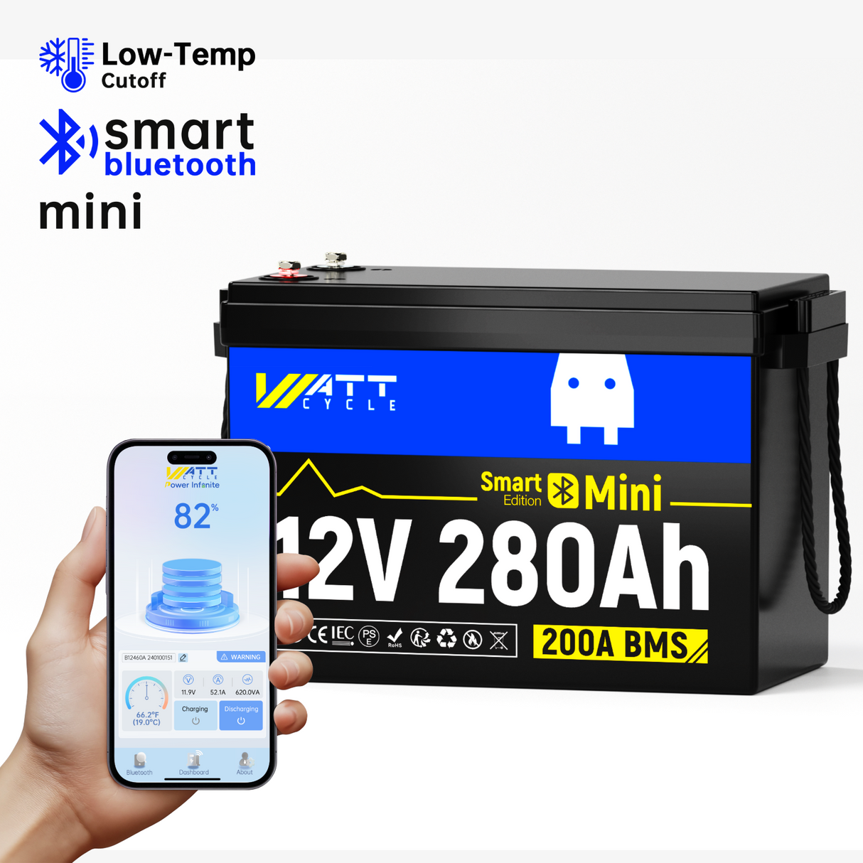 【Price Drop】WattCycle 12V 280Ah Mini LiFePO4 Battery