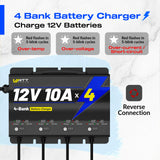 WattCycle 14.6V 10A 4 Bank Battery Charger