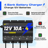 12V 10A 4 Bank Battery Charger