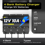 12V 10A 4 Bank Battery Charger