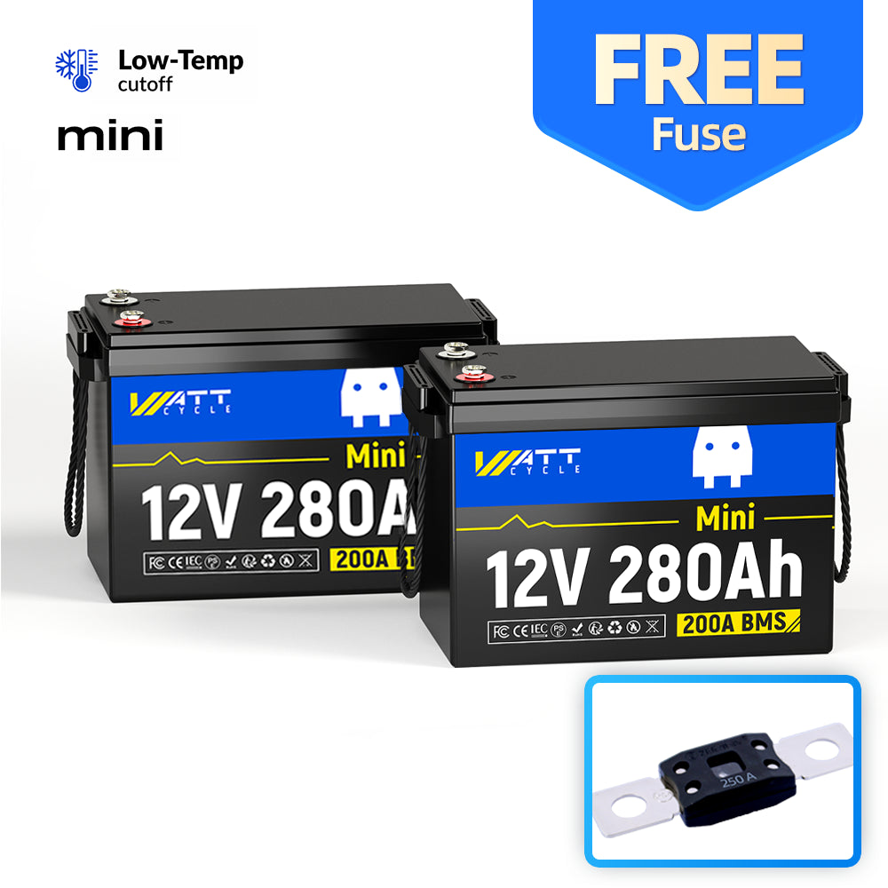 【+$4.99 Add Fuse】12V 280Ah Mini LiFePO4 Battery