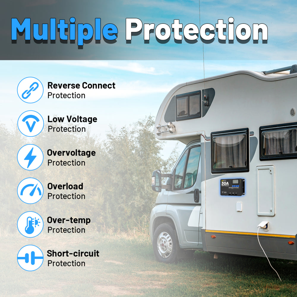 WattCycle 30A MPPT 12V/24V Solar Charge Controller