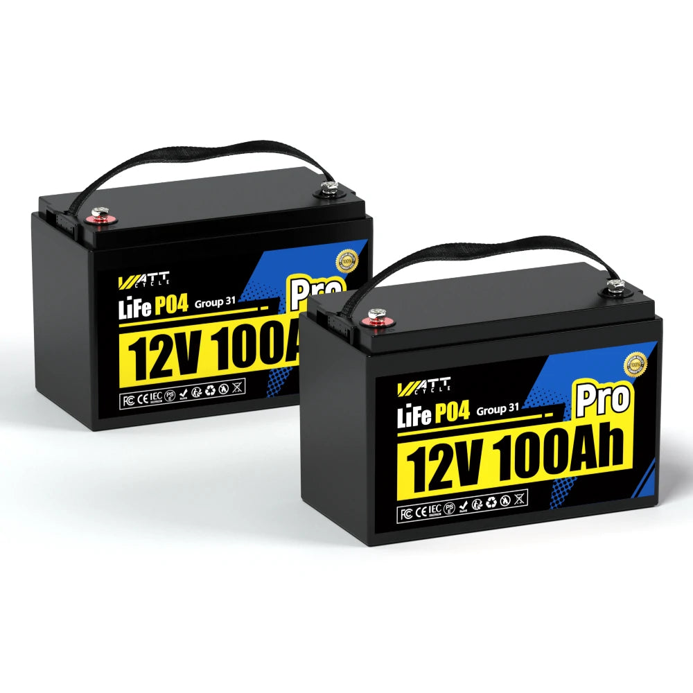 WattCycle 12V 100Ah Pro Group 31 LiFePO4 Battery (4 PACK)