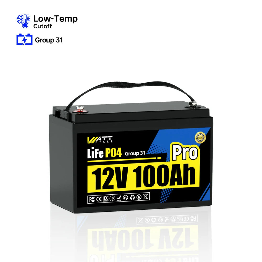 ✨【Pre Sale】WattCycle 12V 100Ah Pro Group 31 LiFePO4 Battery