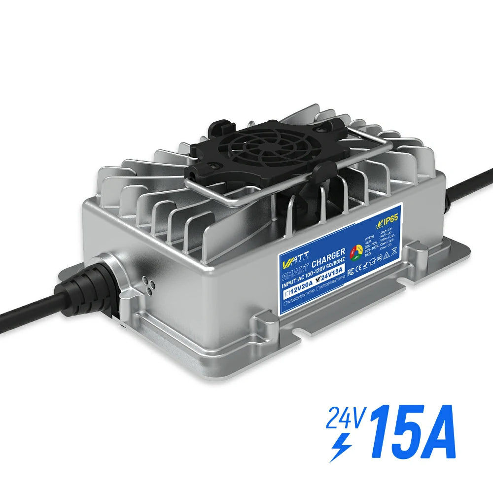 WattCycle 29.2V 15A Aluminum Shell LiFePO4 Battery Charger