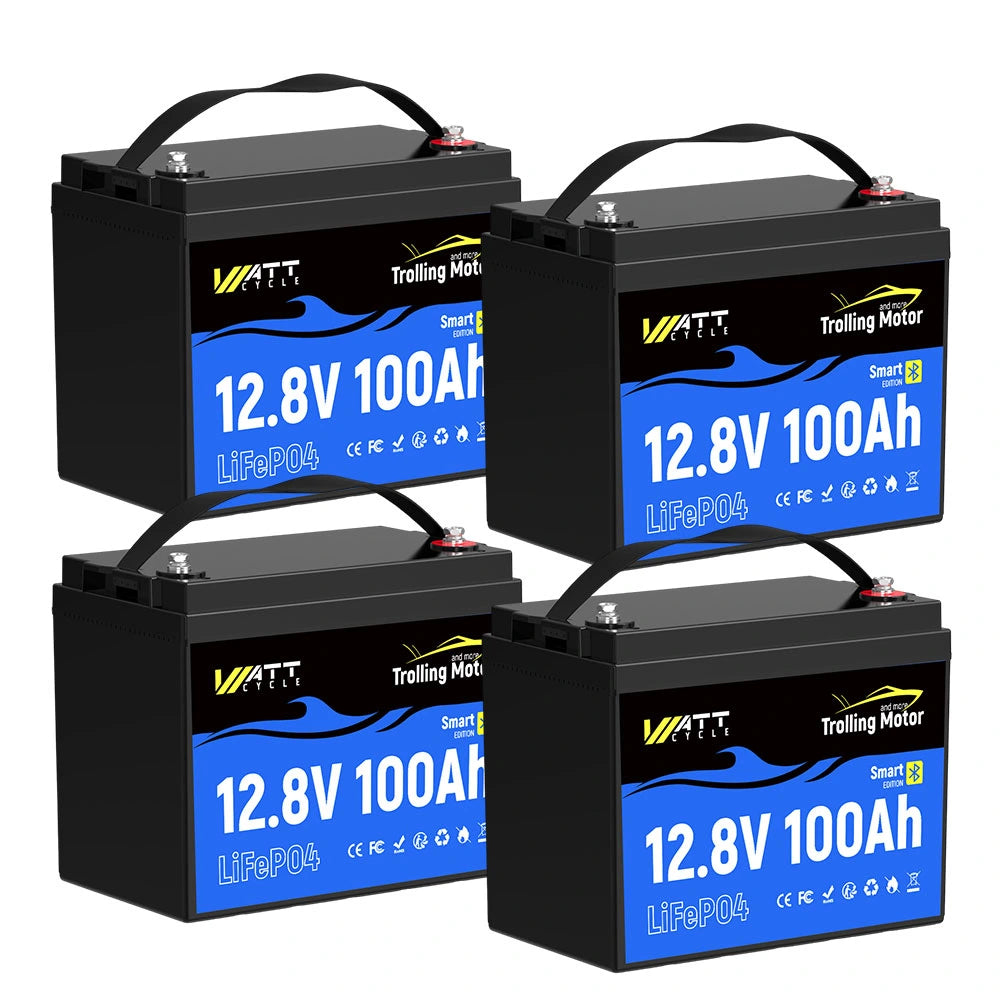 WattCycle 12V 100Ah LiFePO4 Battery with Bluetooth for Trolling Motors