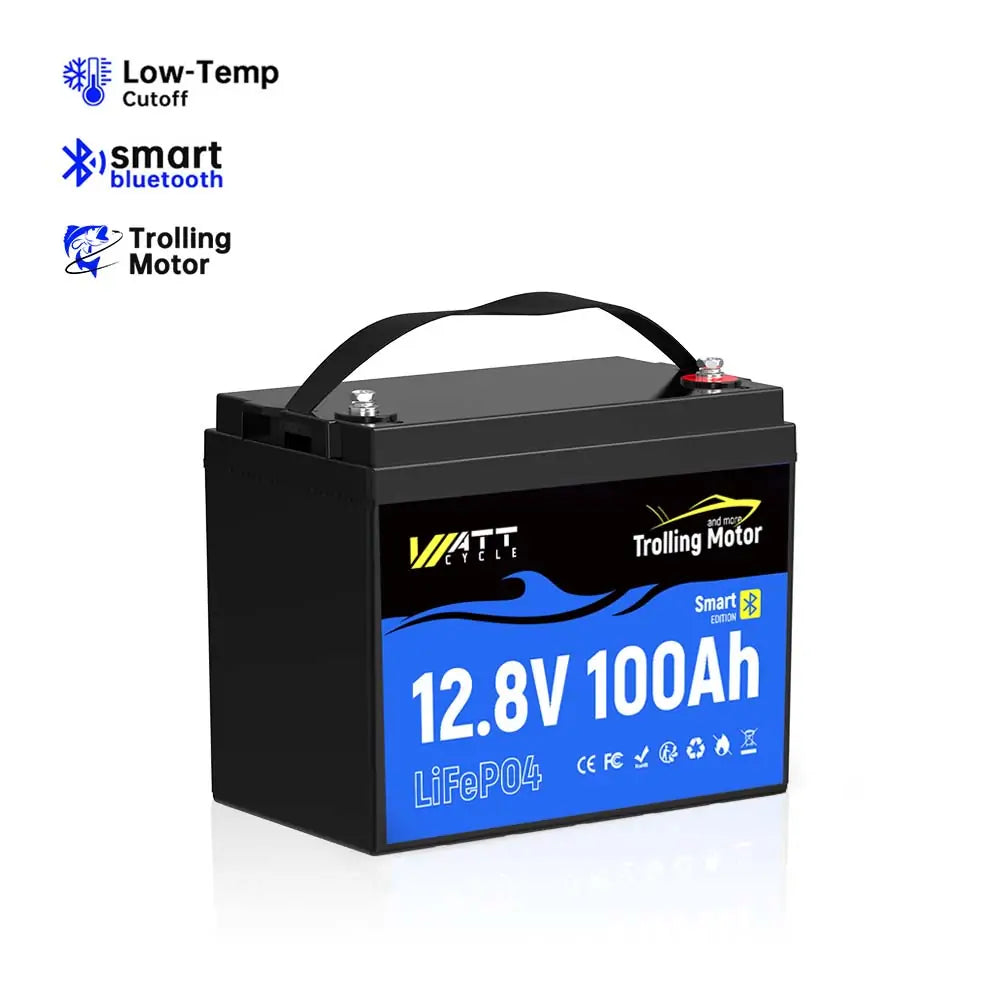 WattCycle 12V 100Ah LiFePO4 Battery with Bluetooth for Trolling Motors